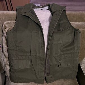 J. Crew Forest Green Sherpa-Lined Vest